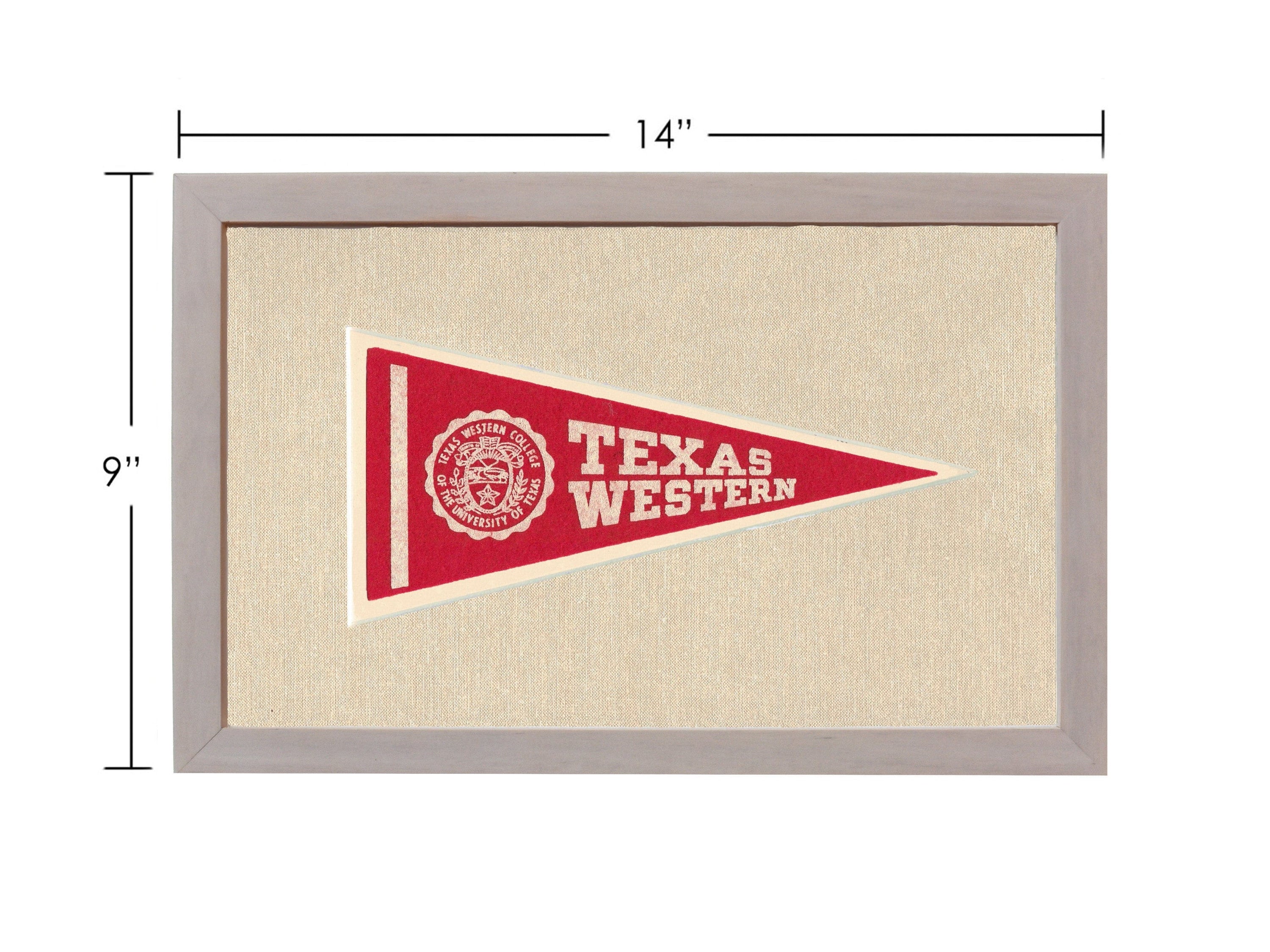 Americana Memories Vintage Pennants and Memorabilia Vintage Texas Western College Pennant
