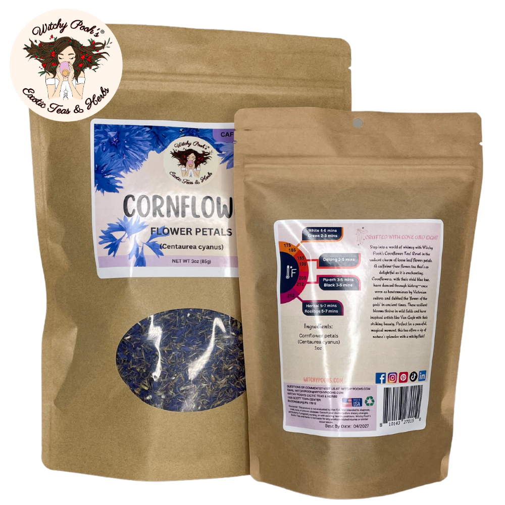 Té de pétalos de aciano de Witchy Pooh - Hojas sueltas, sin cafeína