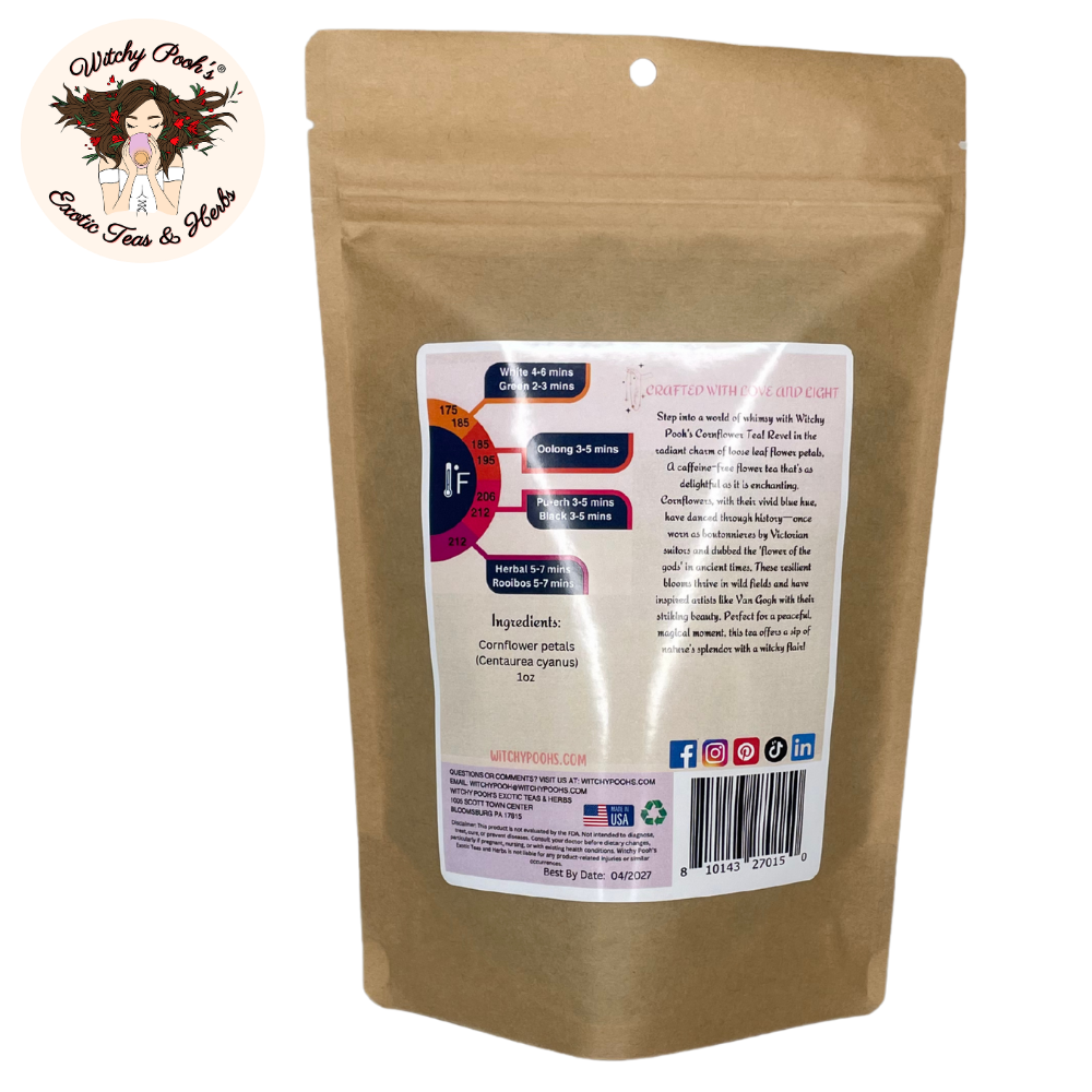 Té de pétalos de aciano de Witchy Pooh - Hojas sueltas, sin cafeína