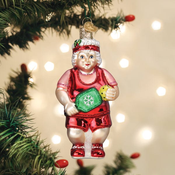 Old World Christmas 5 X 2.5 X 1.75 / 10246 Pickleball Mrs. Claus Ornament