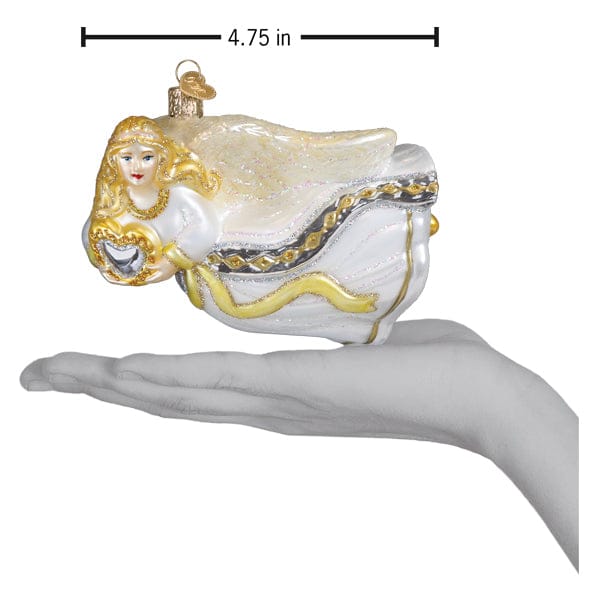 Old World Christmas 2 X 4.75 X 3.5 / 10250 Angel With Heart Ornament