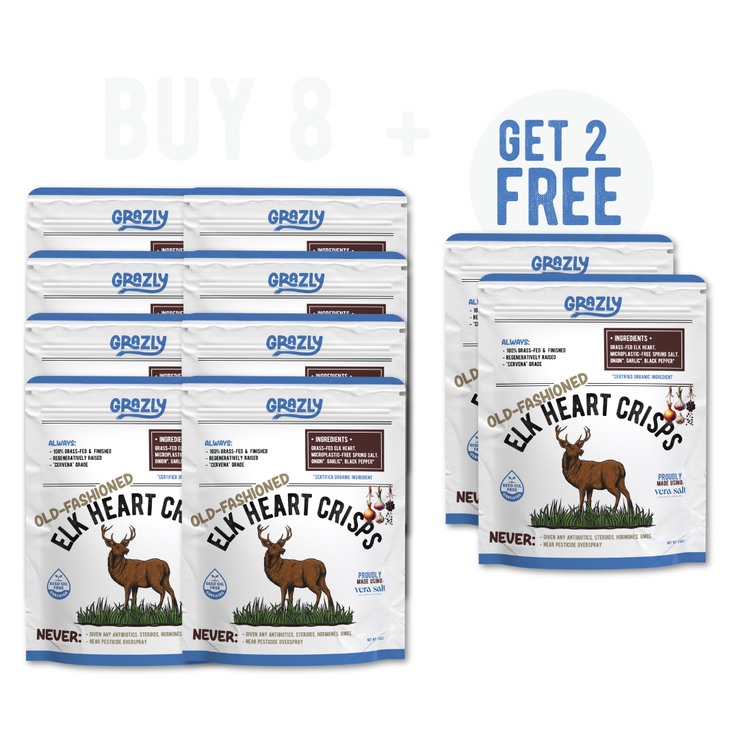 Elk Heart Crisps - 100% Grass-Fed/Finished - My American Goods