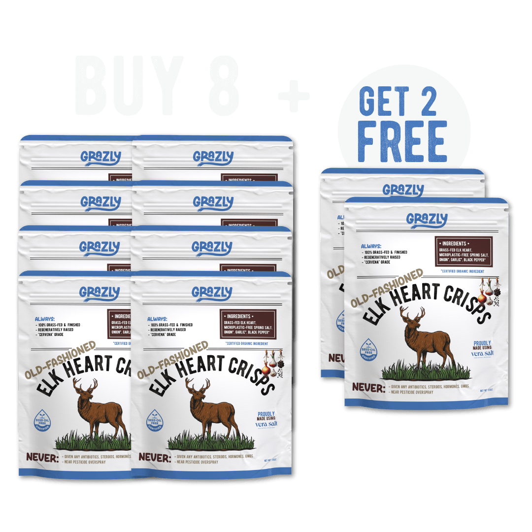 Elk Heart Crisps - 100% Grass-Fed/Finished - My American Goods