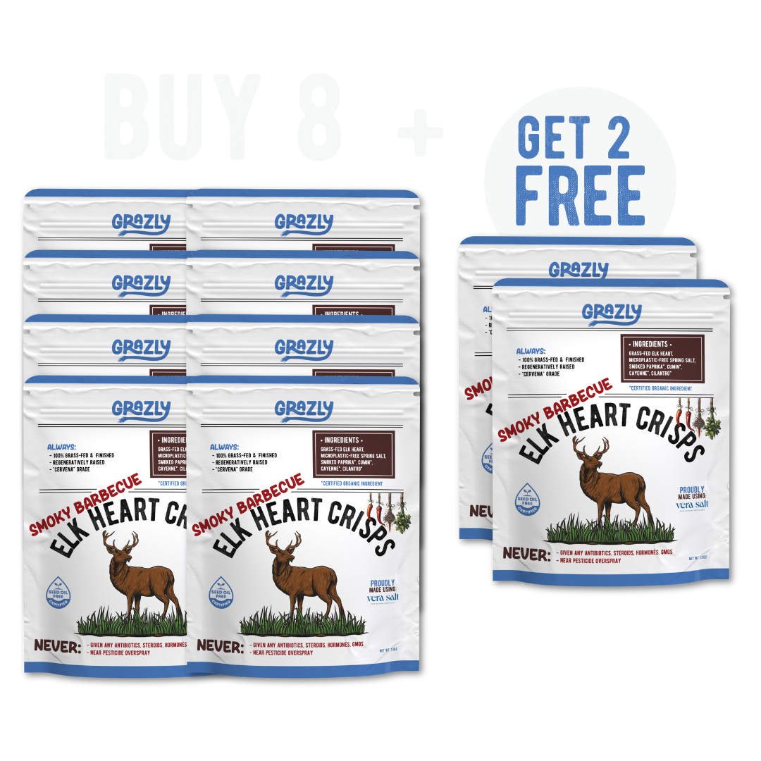 Elk Heart Crisps - 100% Grass-Fed/Finished - My American Goods