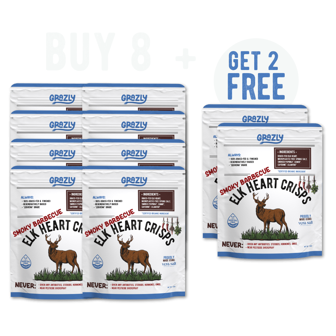 Elk Heart Crisps - 100% Grass-Fed/Finished - My American Goods