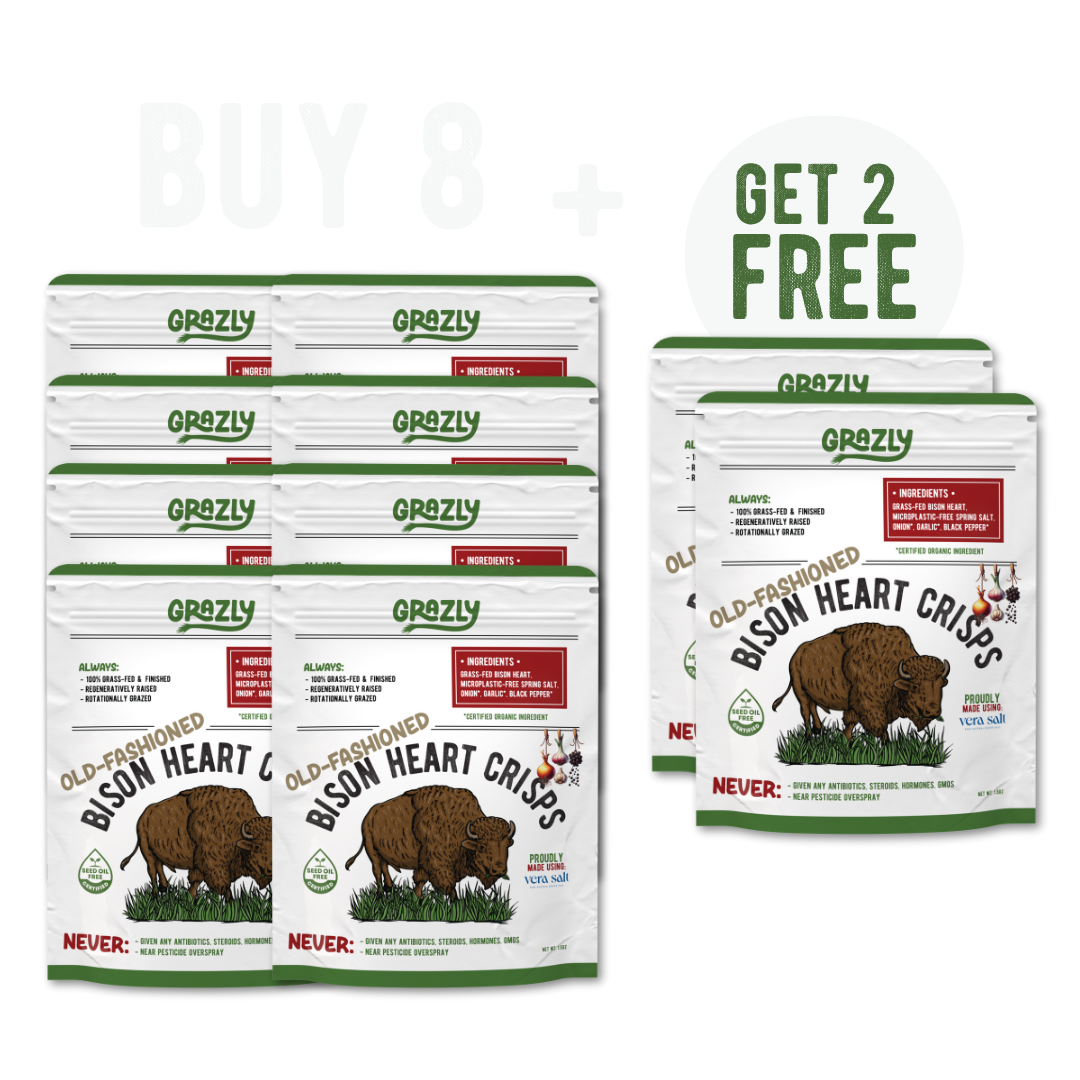 Bison Heart Crisps - 100% Grass-Fed/Finished - My American Goods