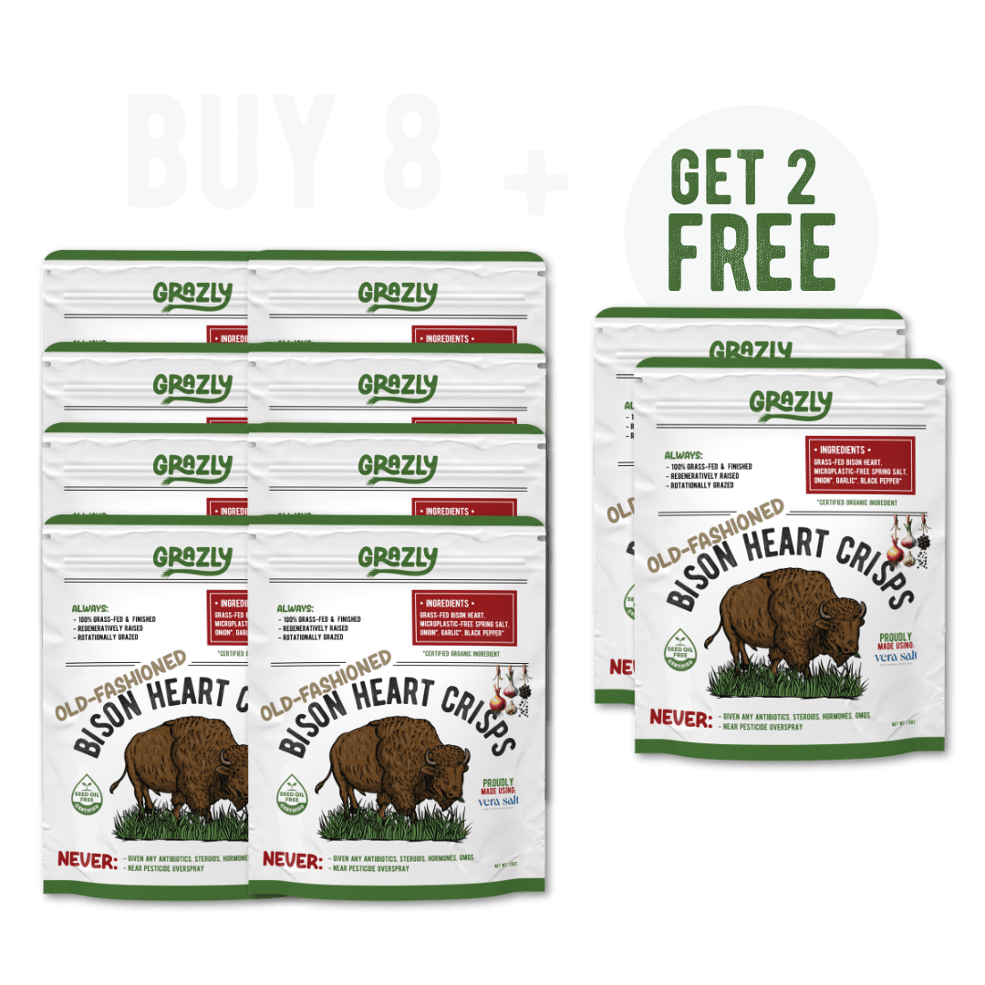 Bison Heart Crisps - 100% Grass-Fed/Finished - My American Goods