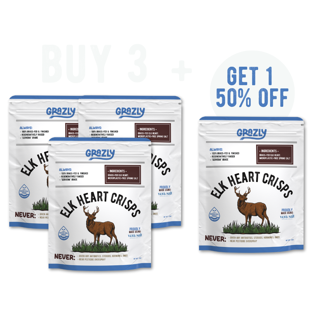 Elk Heart Crisps - 100% Grass-Fed/Finished - My American Goods