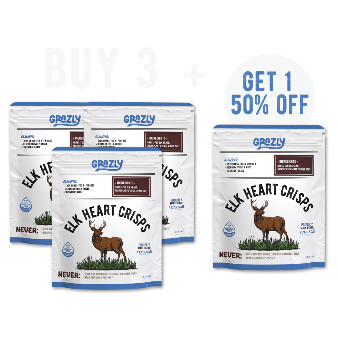 Elk Heart Crisps - 100% Grass-Fed/Finished - My American Goods
