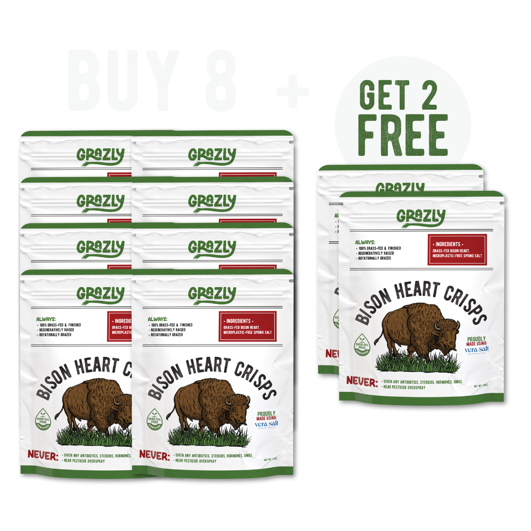 Bison Heart Crisps - 100% Grass-Fed/Finished - My American Goods