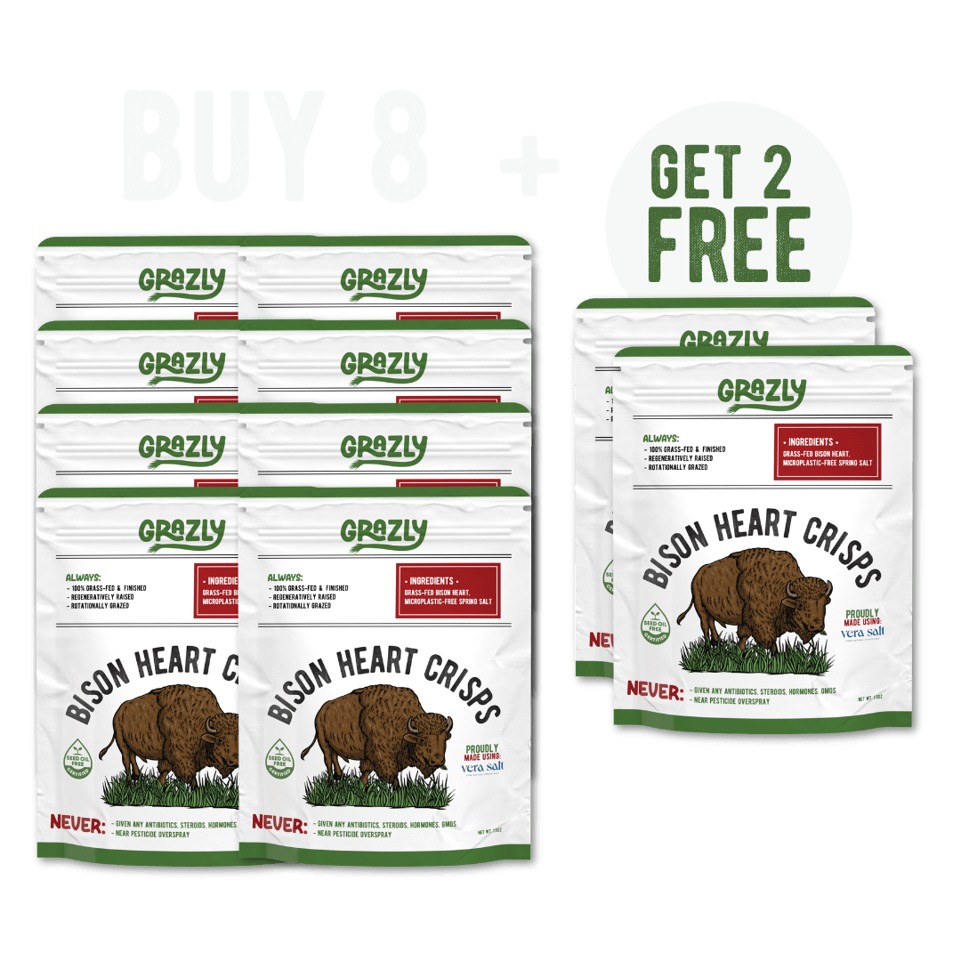 Bison Heart Crisps - 100% Grass-Fed/Finished - My American Goods