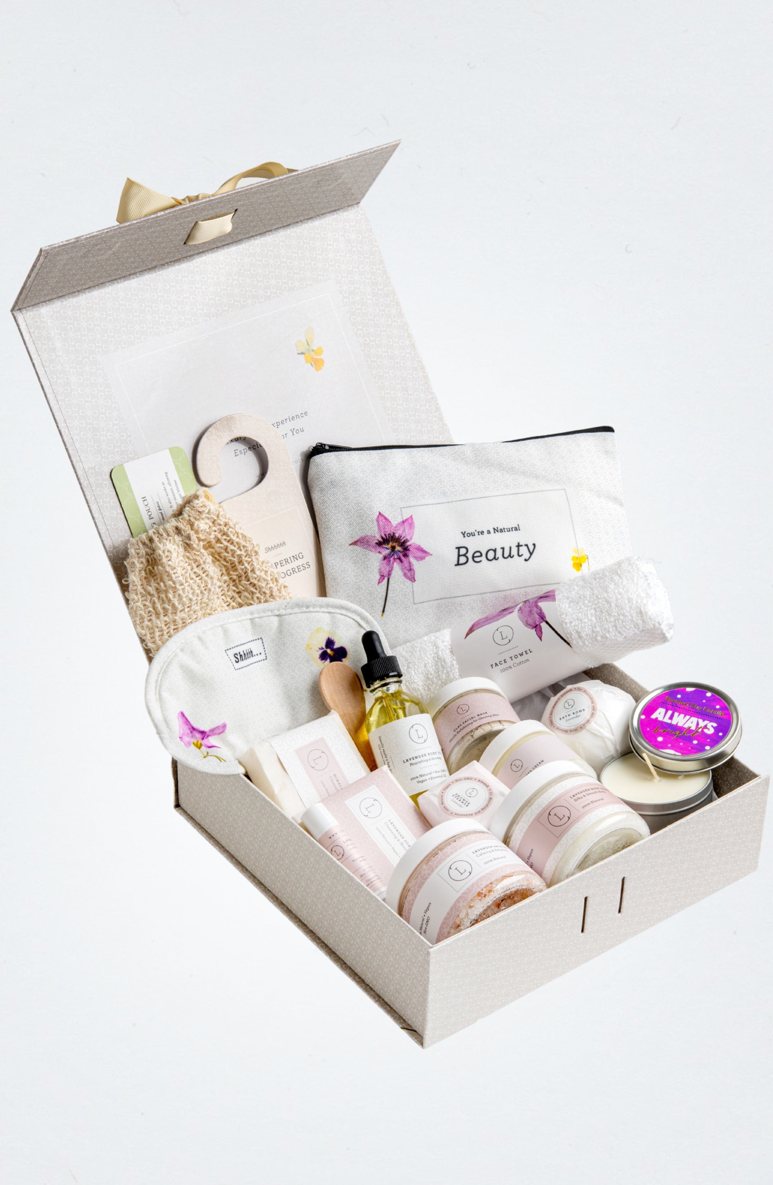 Lizush Gift set for Her A Special Day Gift, Birthday Gift Basket, Lavender Natural Bath & Body