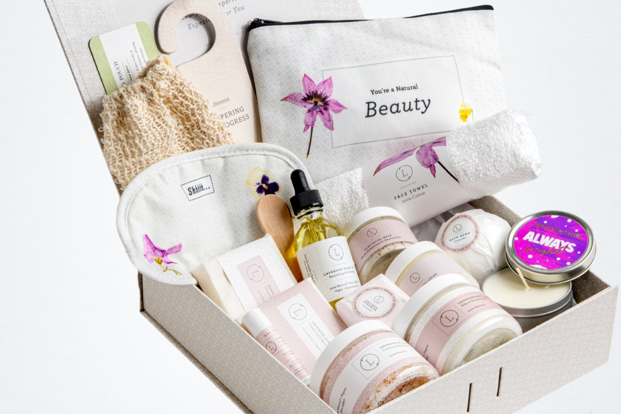 Lizush Gift set for Her A Special Day Gift, Birthday Gift Basket, Lavender Natural Bath & Body