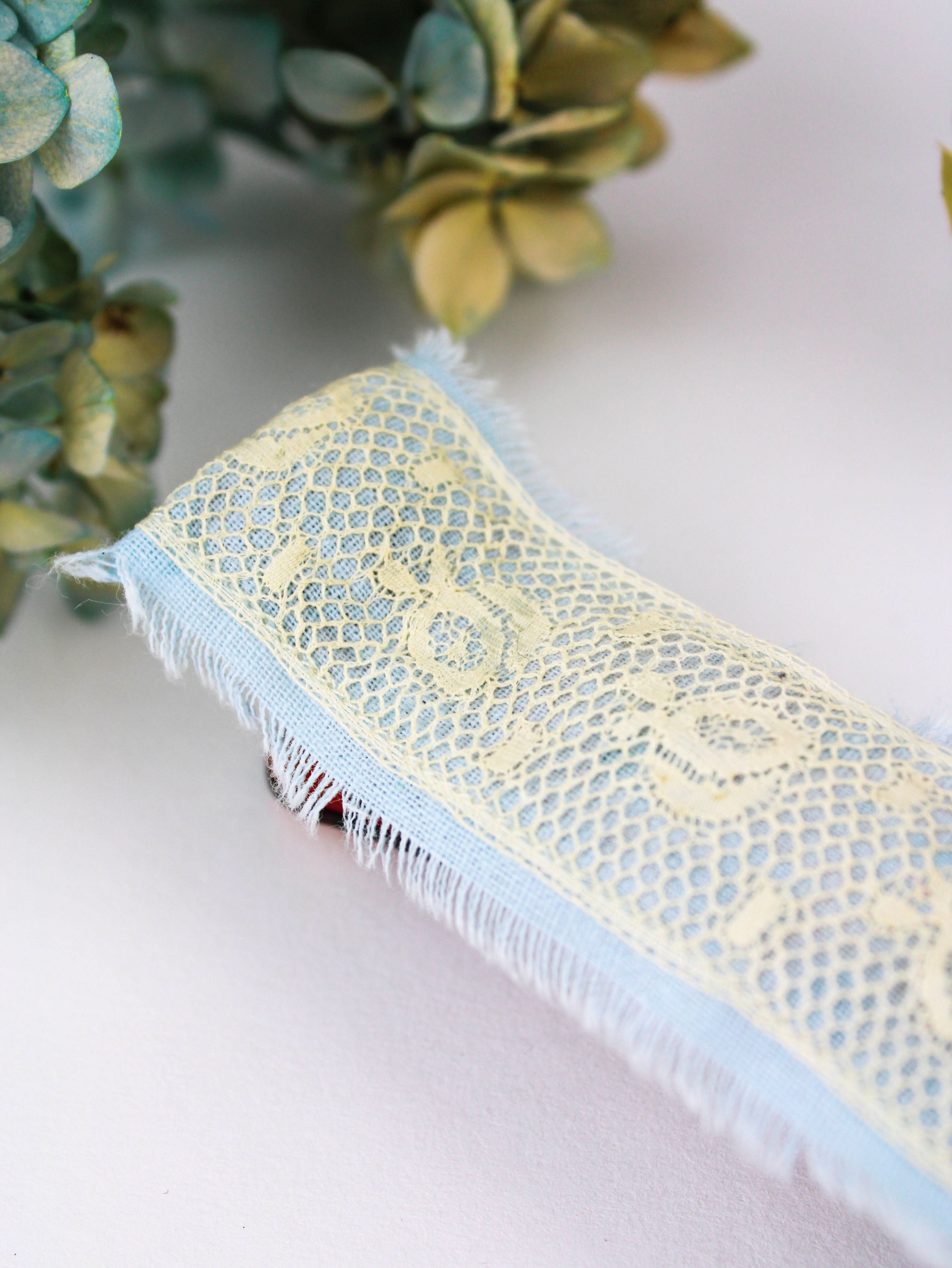 Ash & Rose Hair Clip Clara Lace and Linen Hair Clip