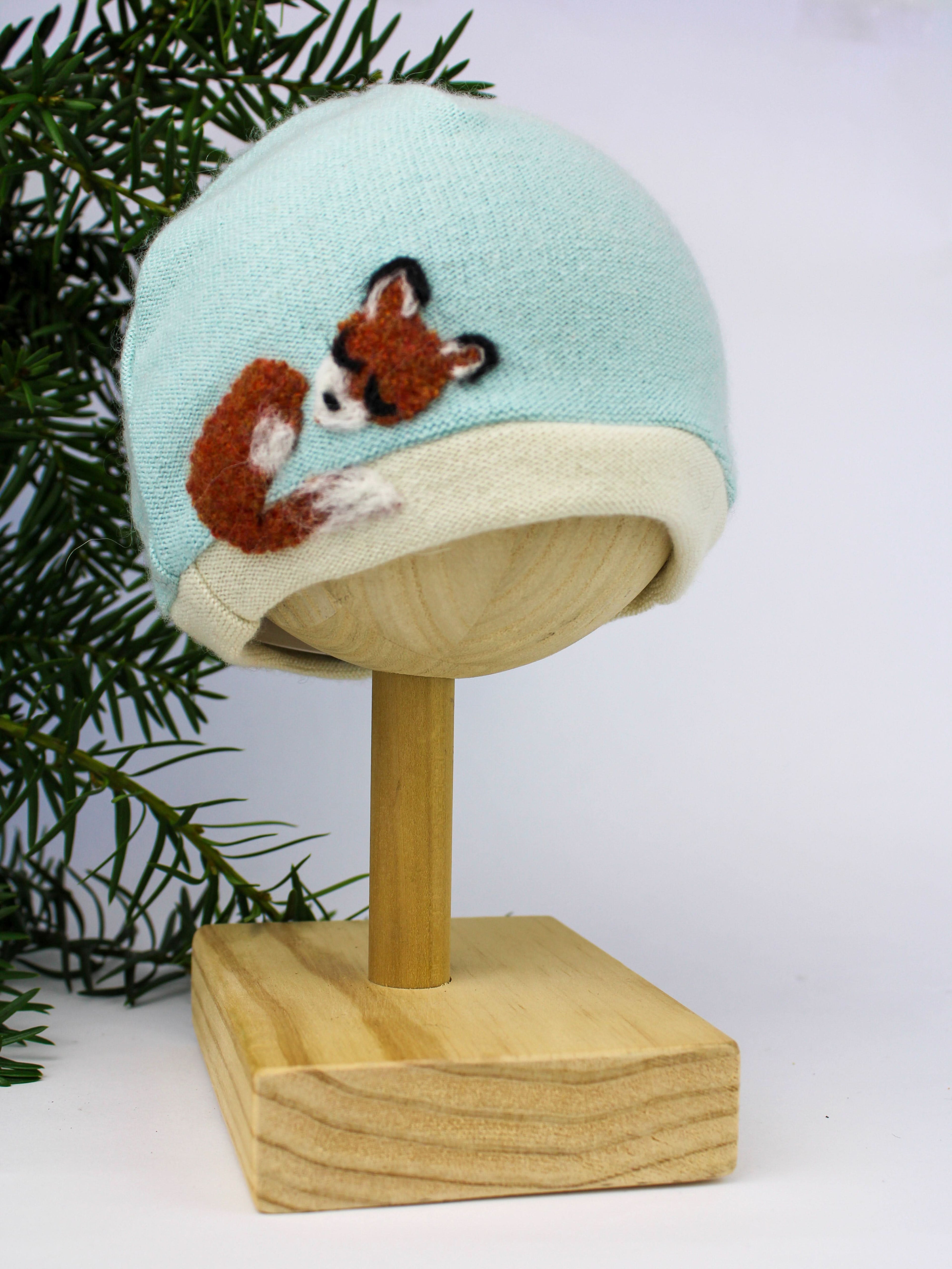 Sleeping Fox Cashmere Hat - Newborn - My American Goods