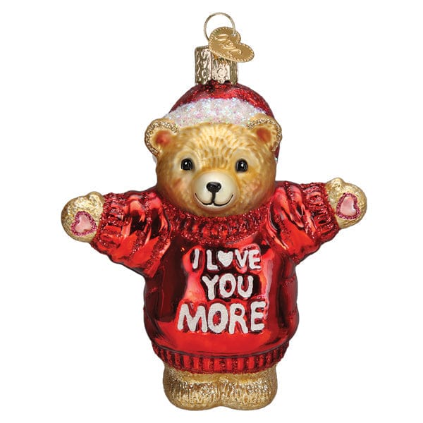 Old World Christmas 4.25 X 3.5 X 2 / 12681 I Love You More Bear Ornament