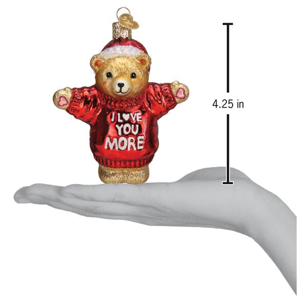 Old World Christmas 4.25 X 3.5 X 2 / 12681 I Love You More Bear Ornament