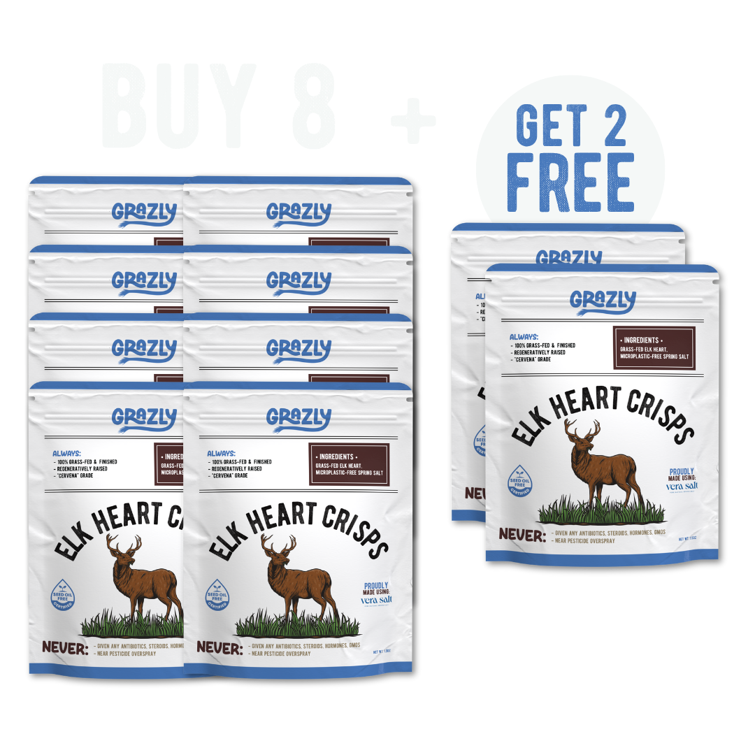 Elk Heart Crisps - 100% Grass-Fed/Finished - My American Goods