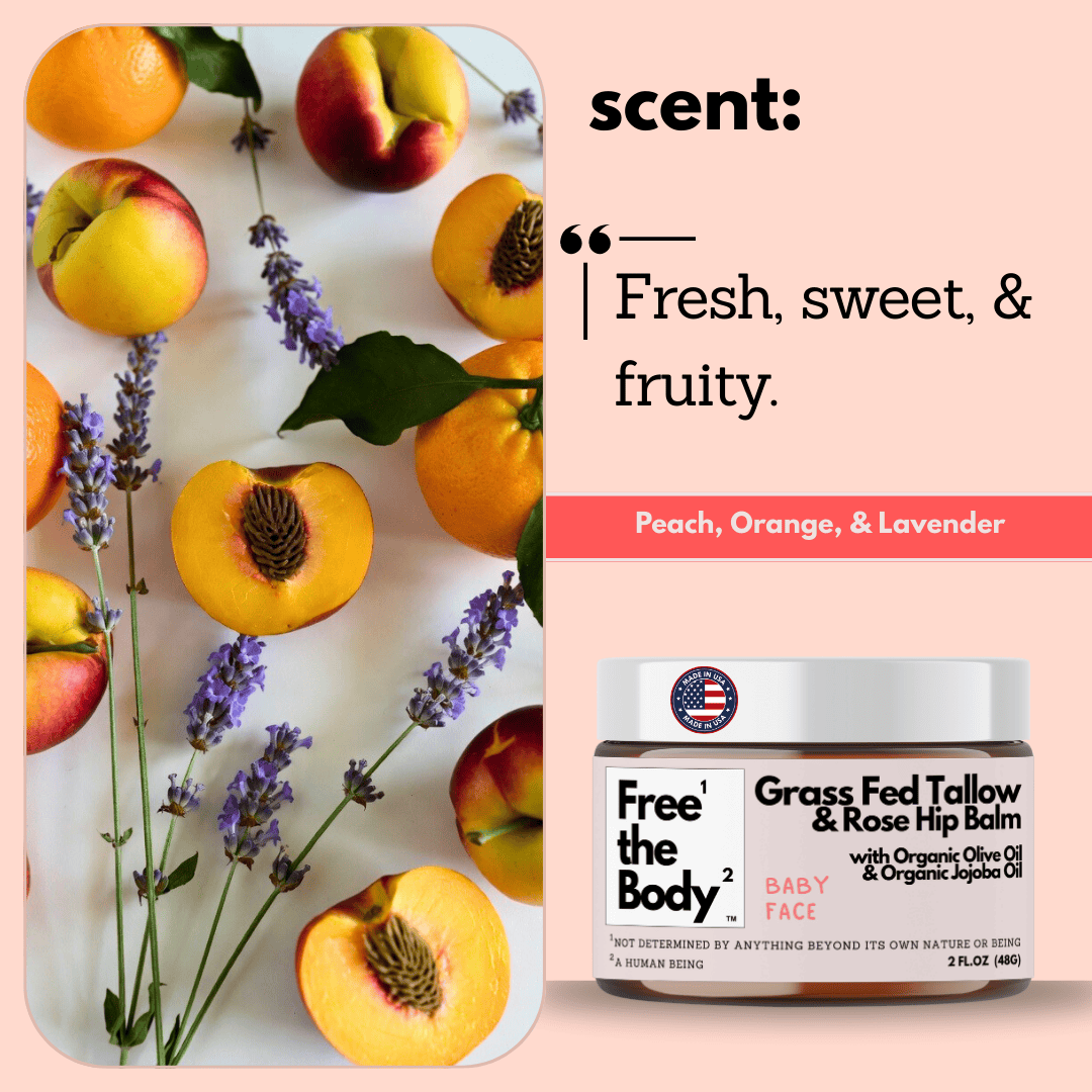 Free the Body Co. Moisturizers Grass Fed Tallow and Rose Hip Balm, Small Batch, Bare