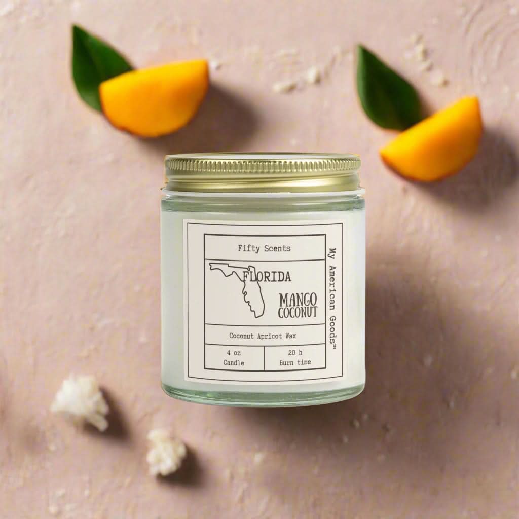 Florida Mango Coconut Scented Candle - Aromatic Home Decor - My American Goods