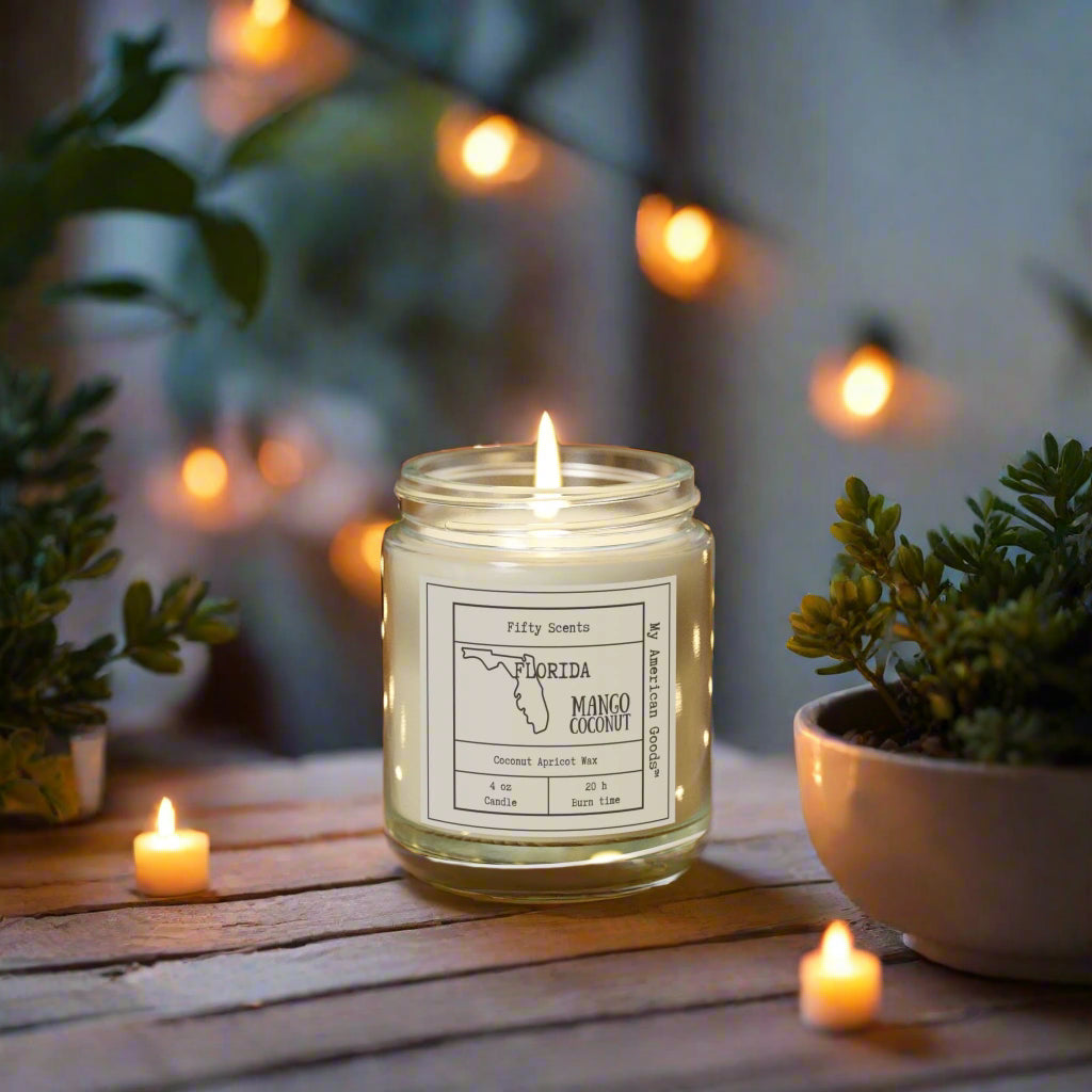 Florida Mango Coconut Scented Candle - Aromatic Home Decor - My American Goods