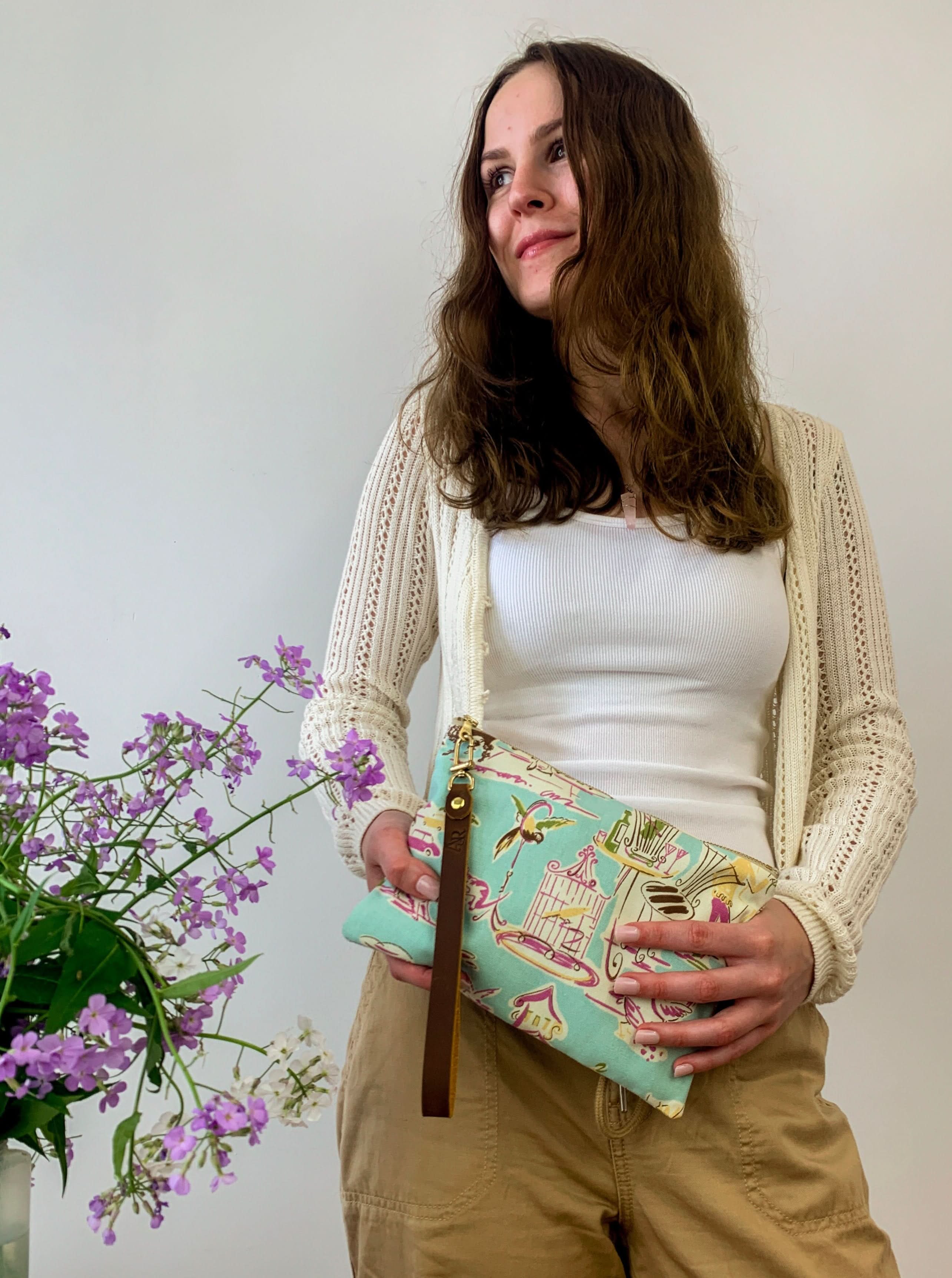 Summertime in Paris Wristlet Aqua - My American Goods