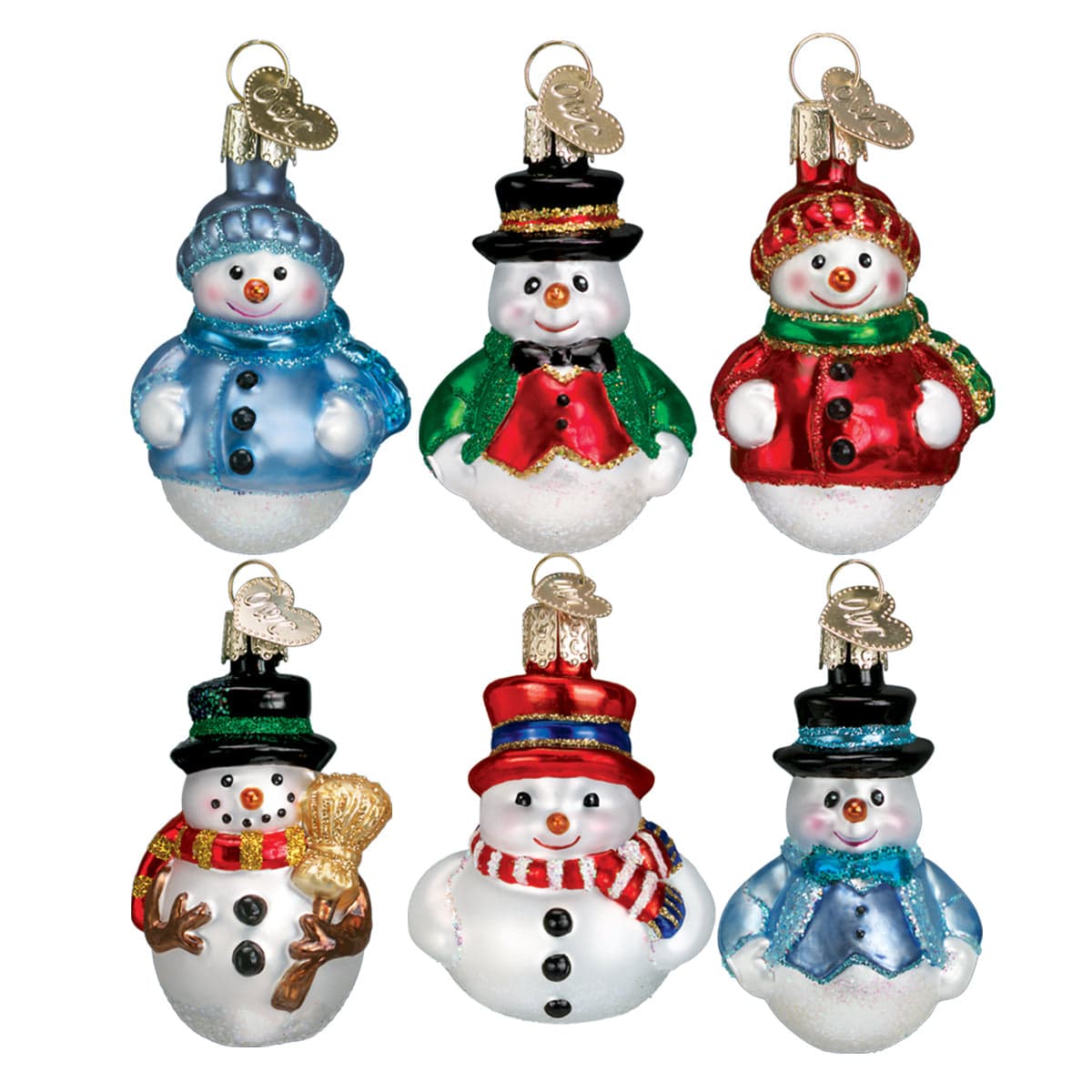 Old World Christmas 2.5 X 1.5 X 1 / 14022 Mini Snowman Ornament Set