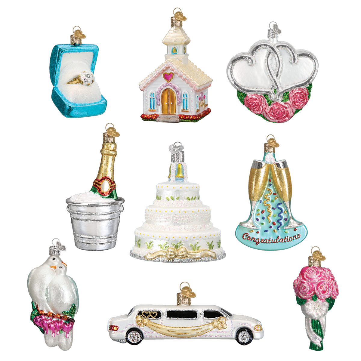Just Married Collection Ornaments - My American Goods