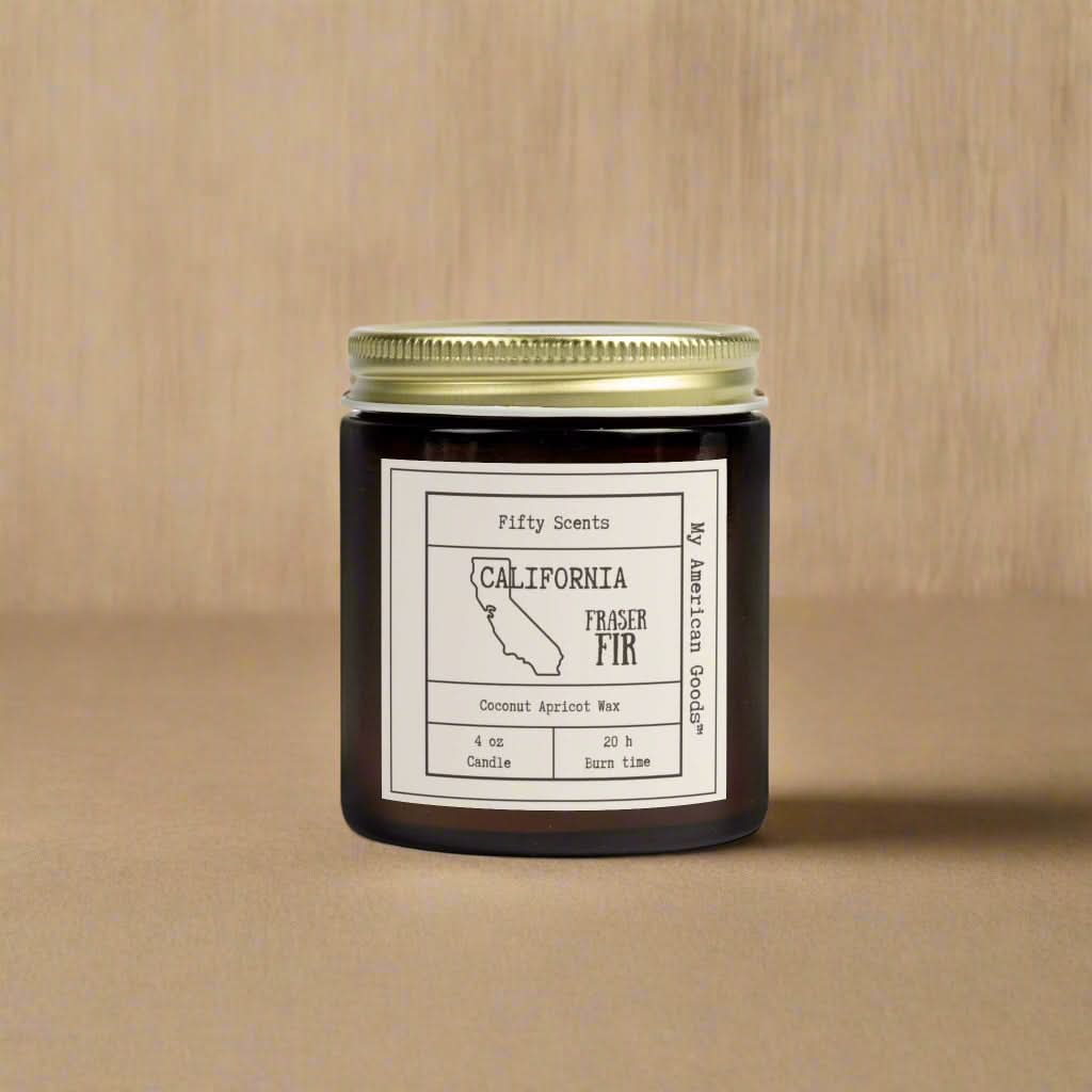 California Frasier Fir Scented Candle - Coconut Apricot Wax - My American Goods