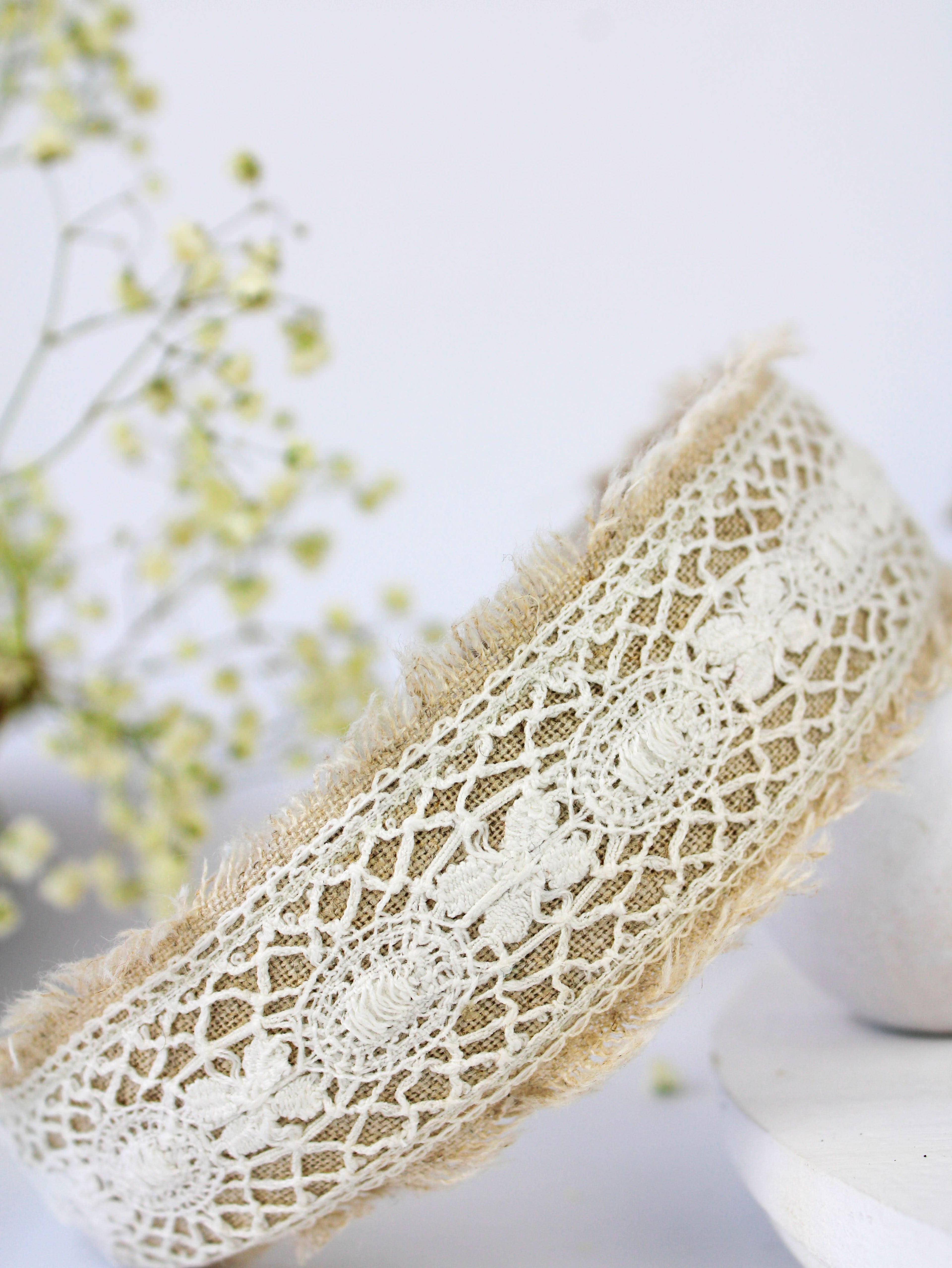 Amelia Lace and Linen Headband - My American Goods