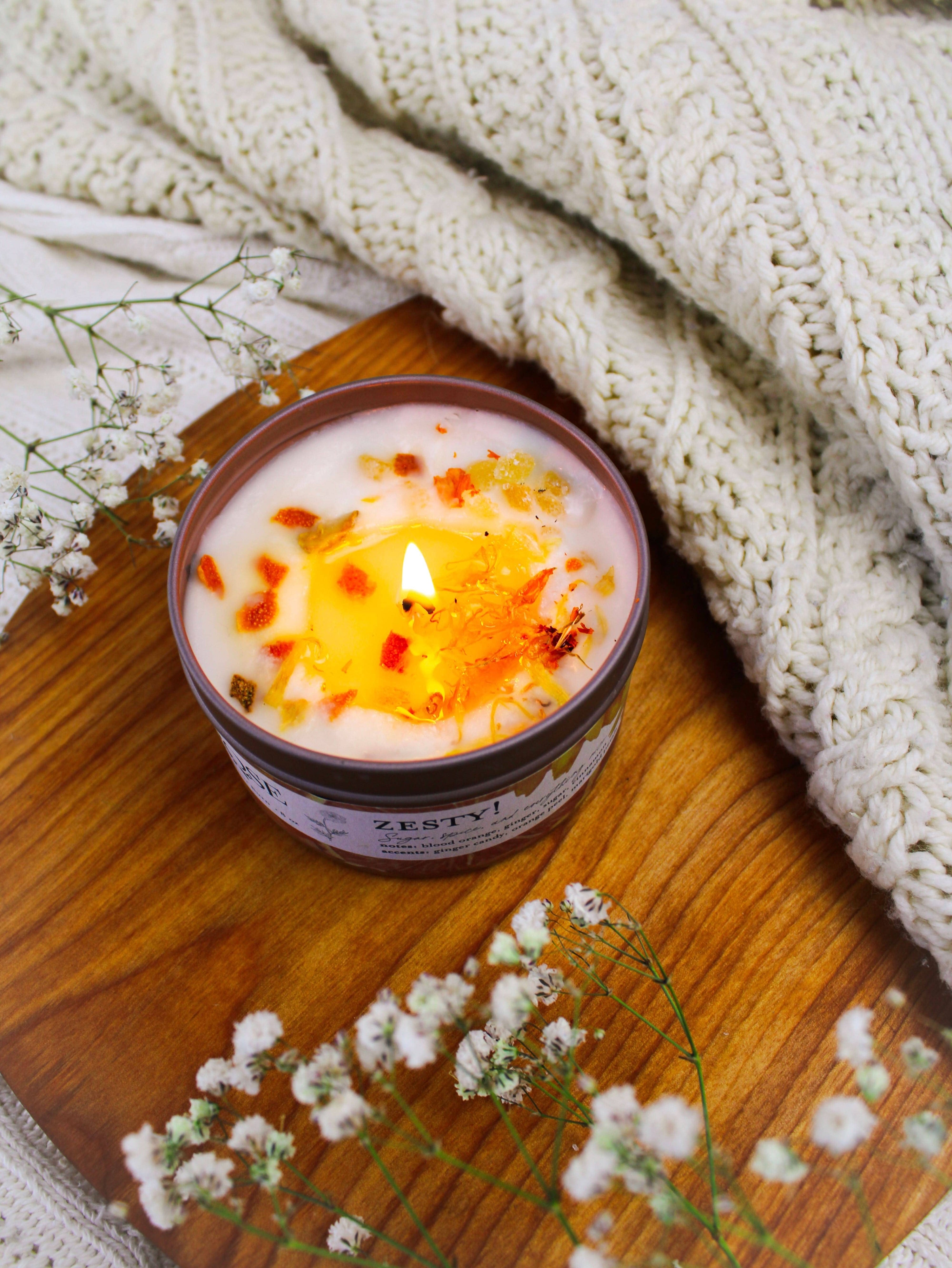 Ash & Rose candle ZESTY! Orange Ginger Candle