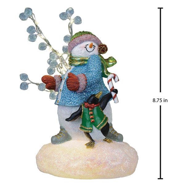Old World Christmas 8.75 X 6.5 X 5 / 15500 Snowgal And Penguin Lighted Figurine