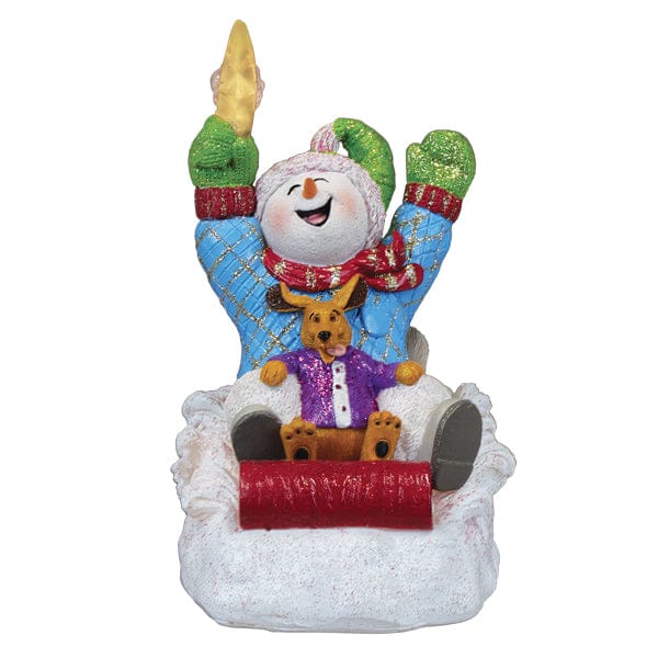 Star Powered Snow Boy Lighted Figurine - My American Goods