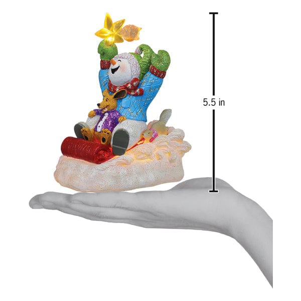 Old World Christmas 5.5 X 3.5 X 4.5 / 15501 Star Powered Snow Boy Lighted Figurine