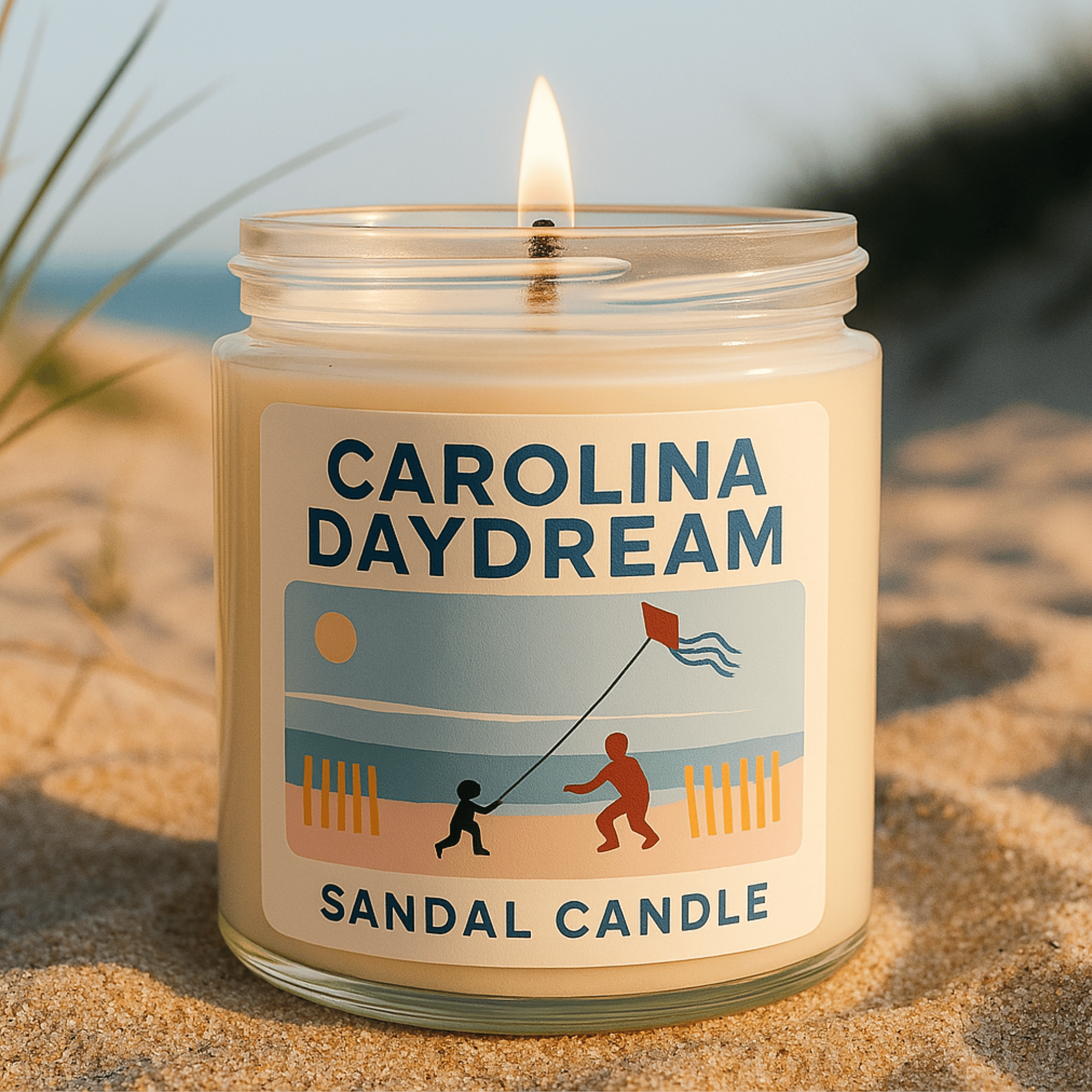 Carolina Daydream – Scented Candle, 9 oz Jar, Sage, Lemongrass & Mahogany - My American Goods