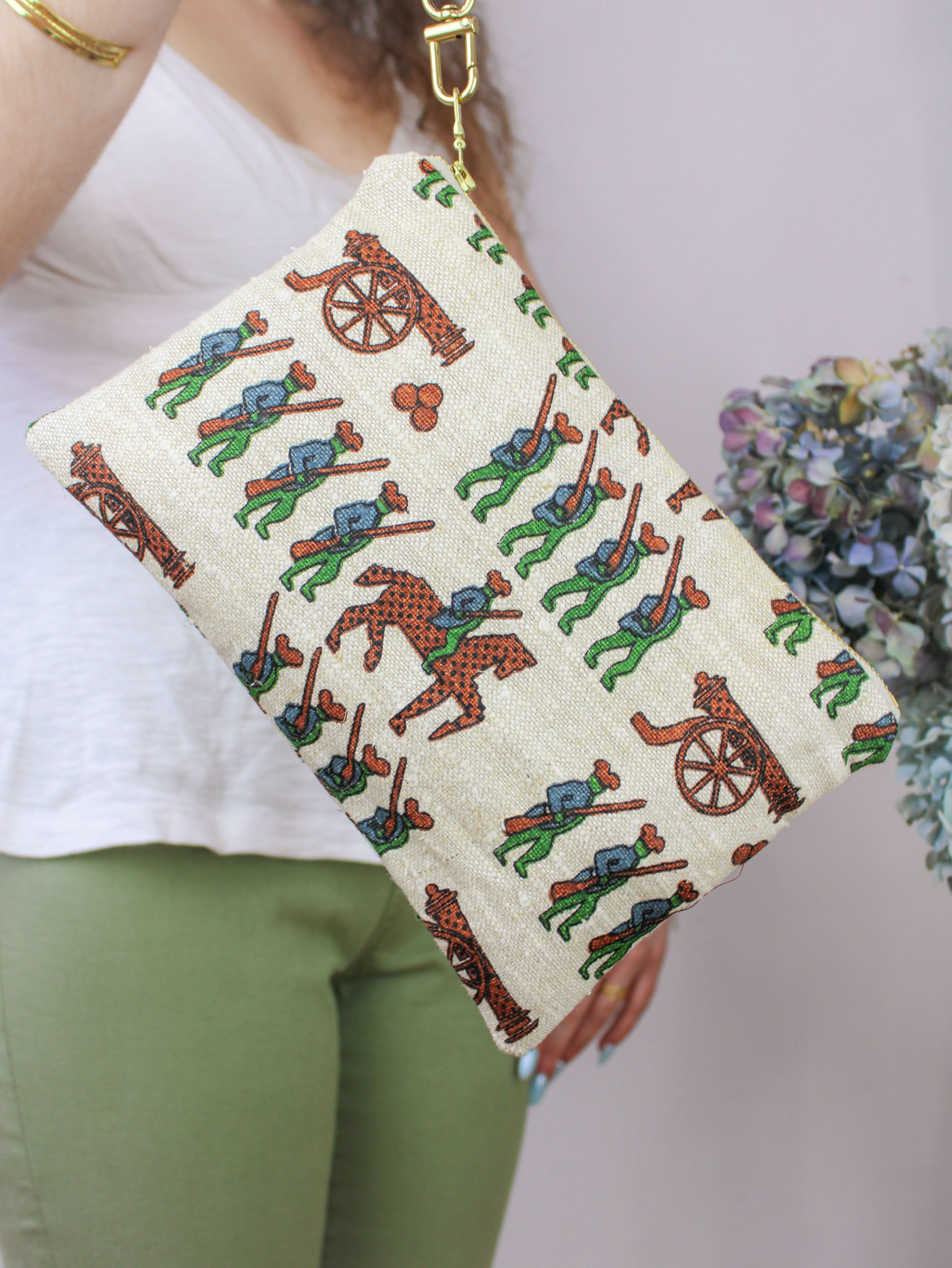 Vintage Linen Mod Minuteman Wristlet - My American Goods