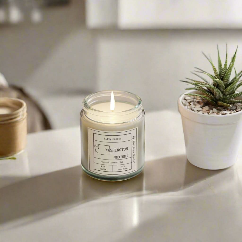 Washington unscented Candles - Coconut Apricot Wax - My American Goods