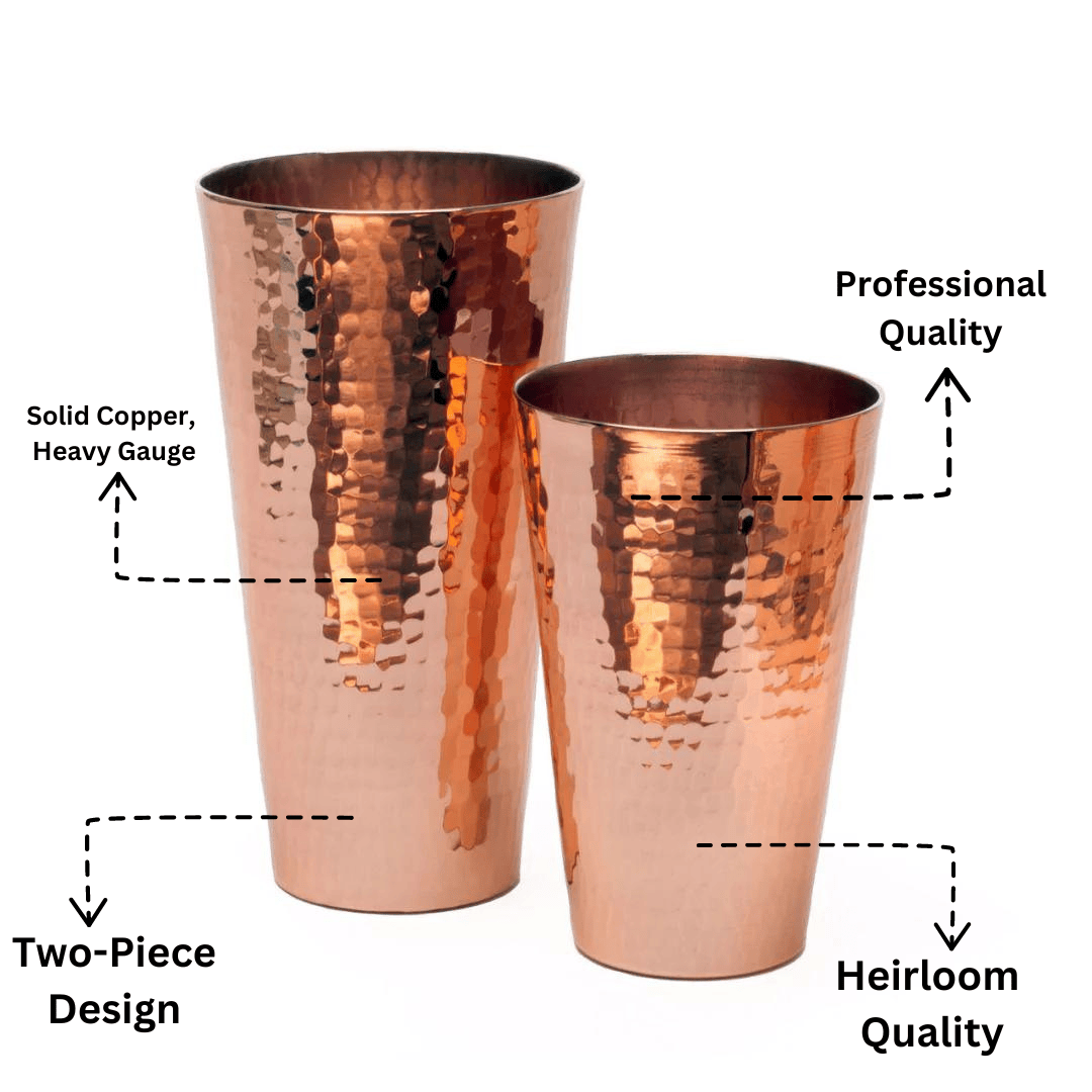 Sertodo Barware & Bar Tools Boston Copper Cocktail Shaker Set