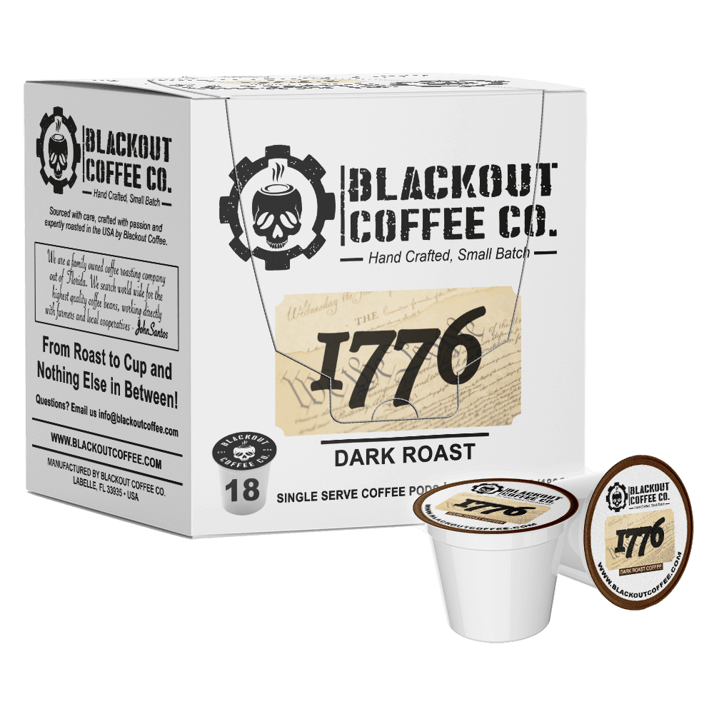 Blackout Coffee Co Coffee Pods & Capsules 1776 Dark Roast Coffee Pods – 18 Count