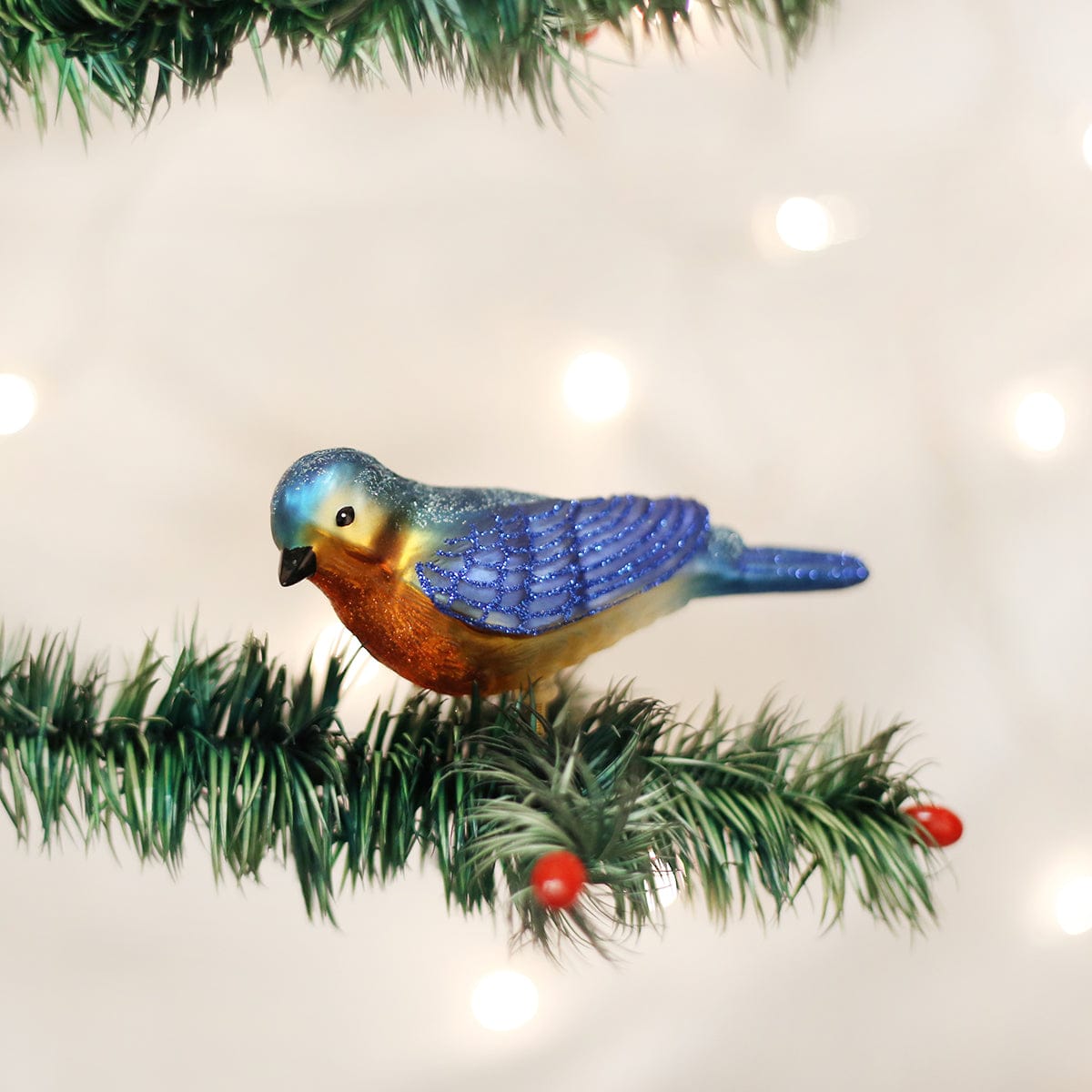 Old World Christmas 1.75 X 4 X 1.5 / 18043 Clip-On Western Bluebird