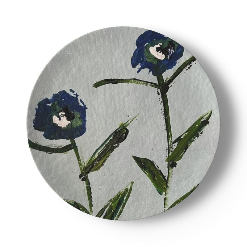 Set of Blue and Teal Posey China Plates (Set of 4 or 8) - My American Goods