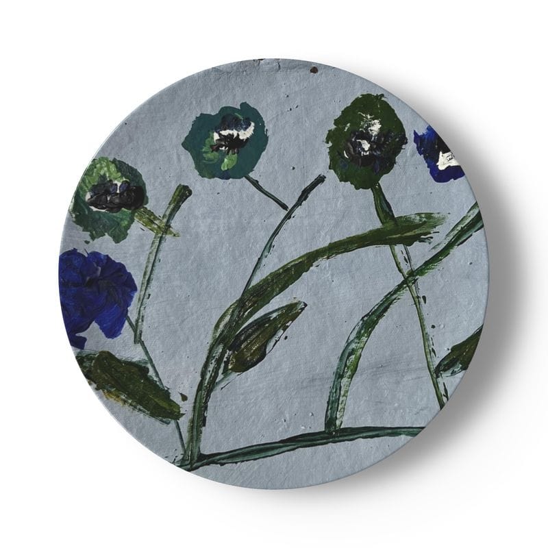 Erin Donahue Tice China Plates Set of Blue and Teal Posey China Plates (Set of 4 or 8)