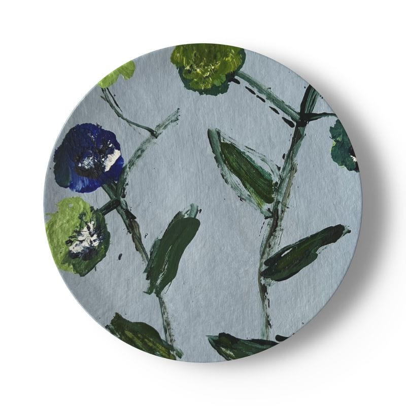 Erin Donahue Tice China Plates Set of Blue and Teal Posey China Plates (Set of 4 or 8)