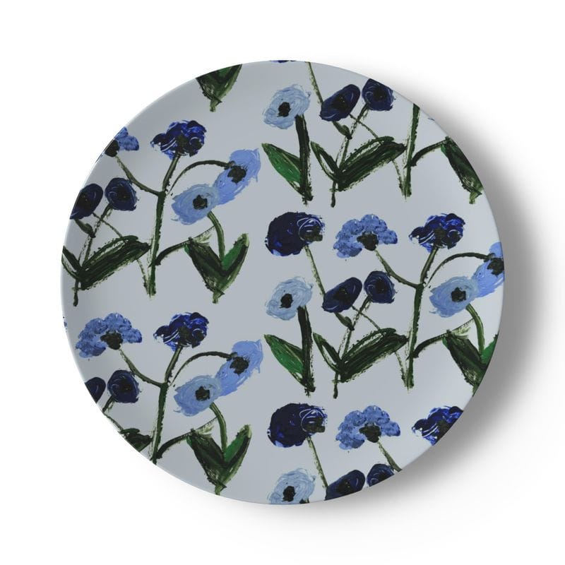 Erin Donahue Tice China Plates Set of Blue Posey China Plates (Set of 2, 4 or 8)