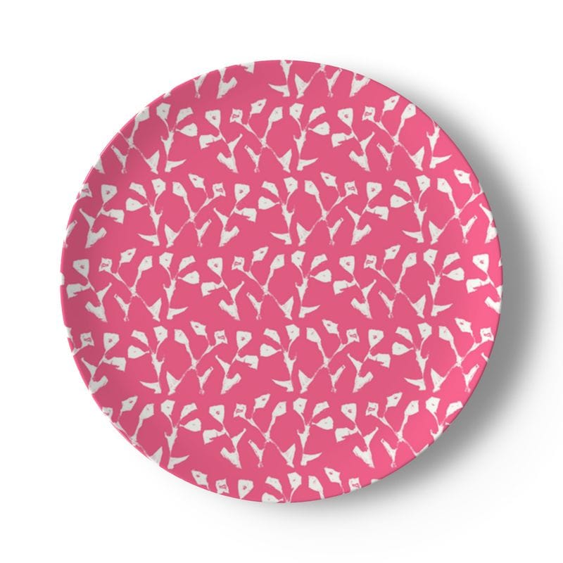 Set of Hot Pink Genevieve China Plates (Set of 2, 4 or 8) - My American Goods