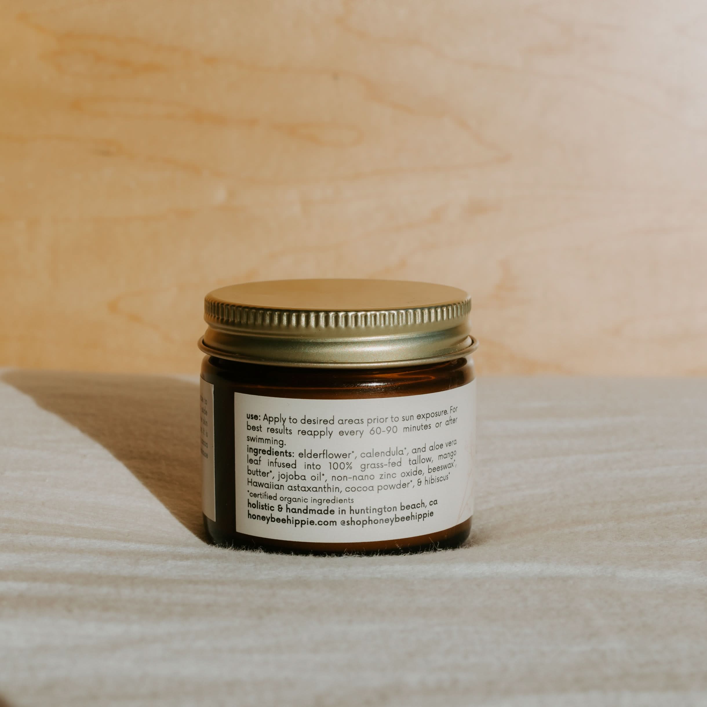 Honeybee Hippie Sunscreen Face the sun - herbal tinted mineral & tallow skin protection