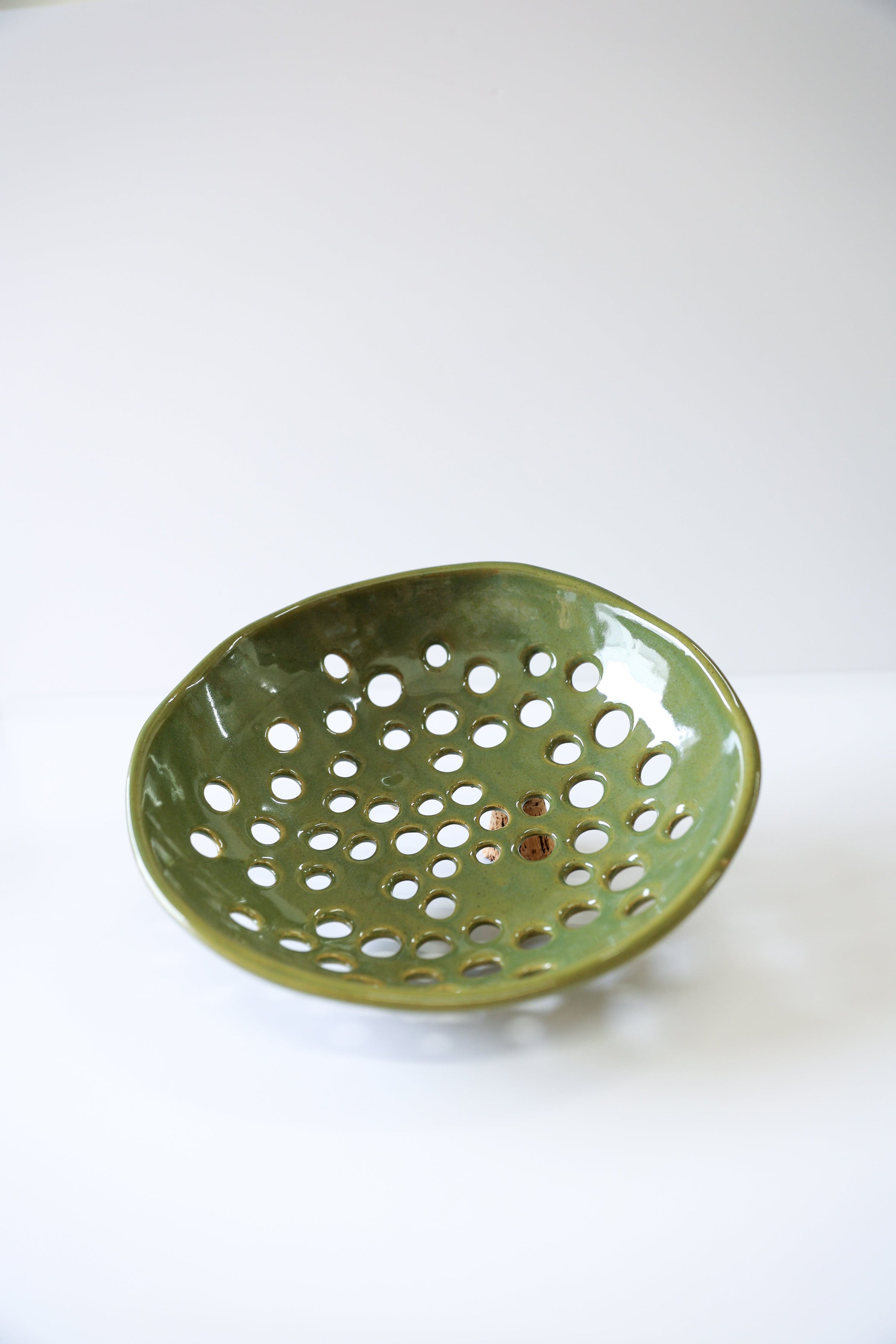 Glazed Garage Ceramics serveware Newland Colander | Moss