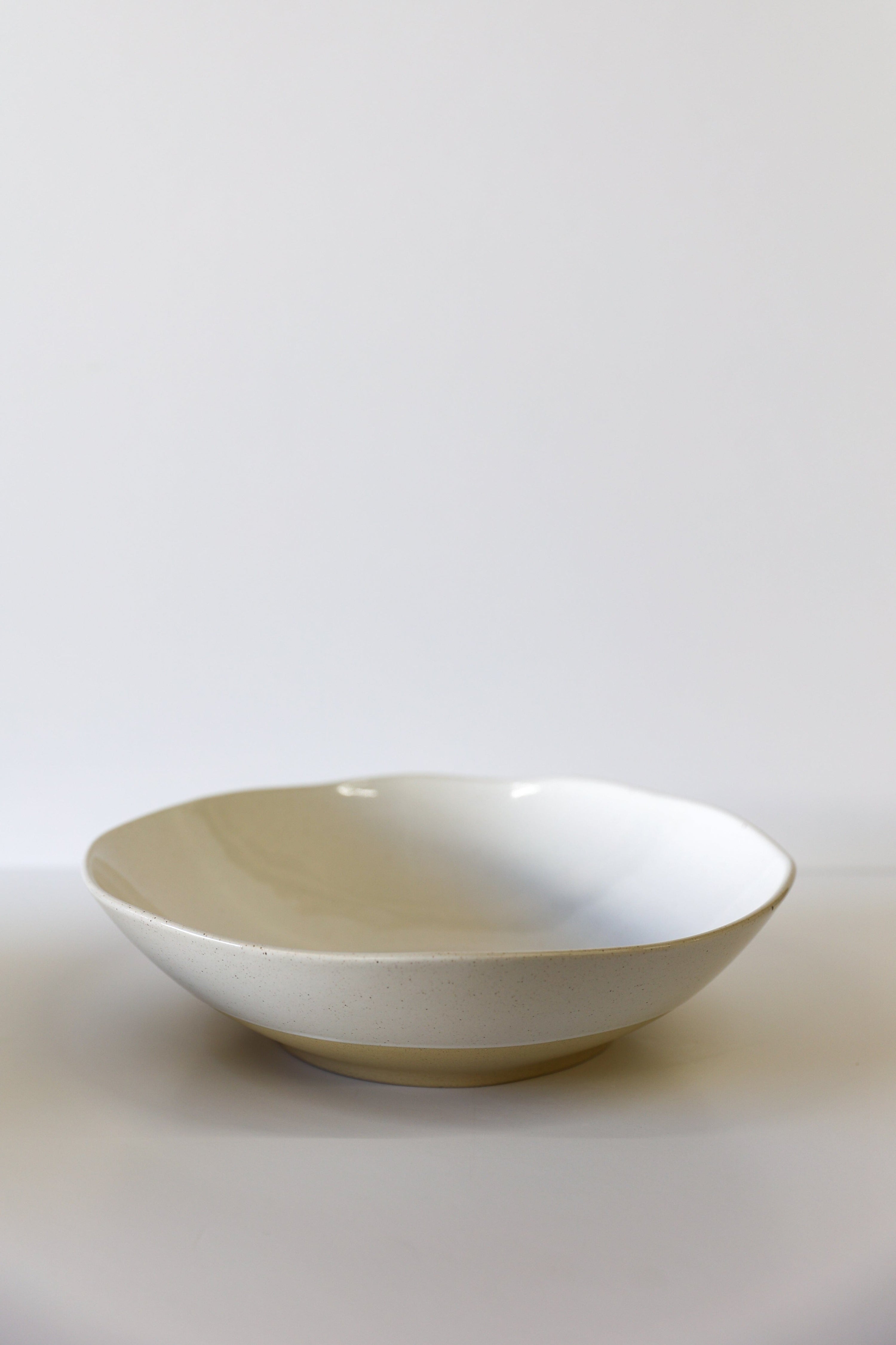 Glazed Garage Ceramics serveware High Tide Serving Bowl | White Speckle