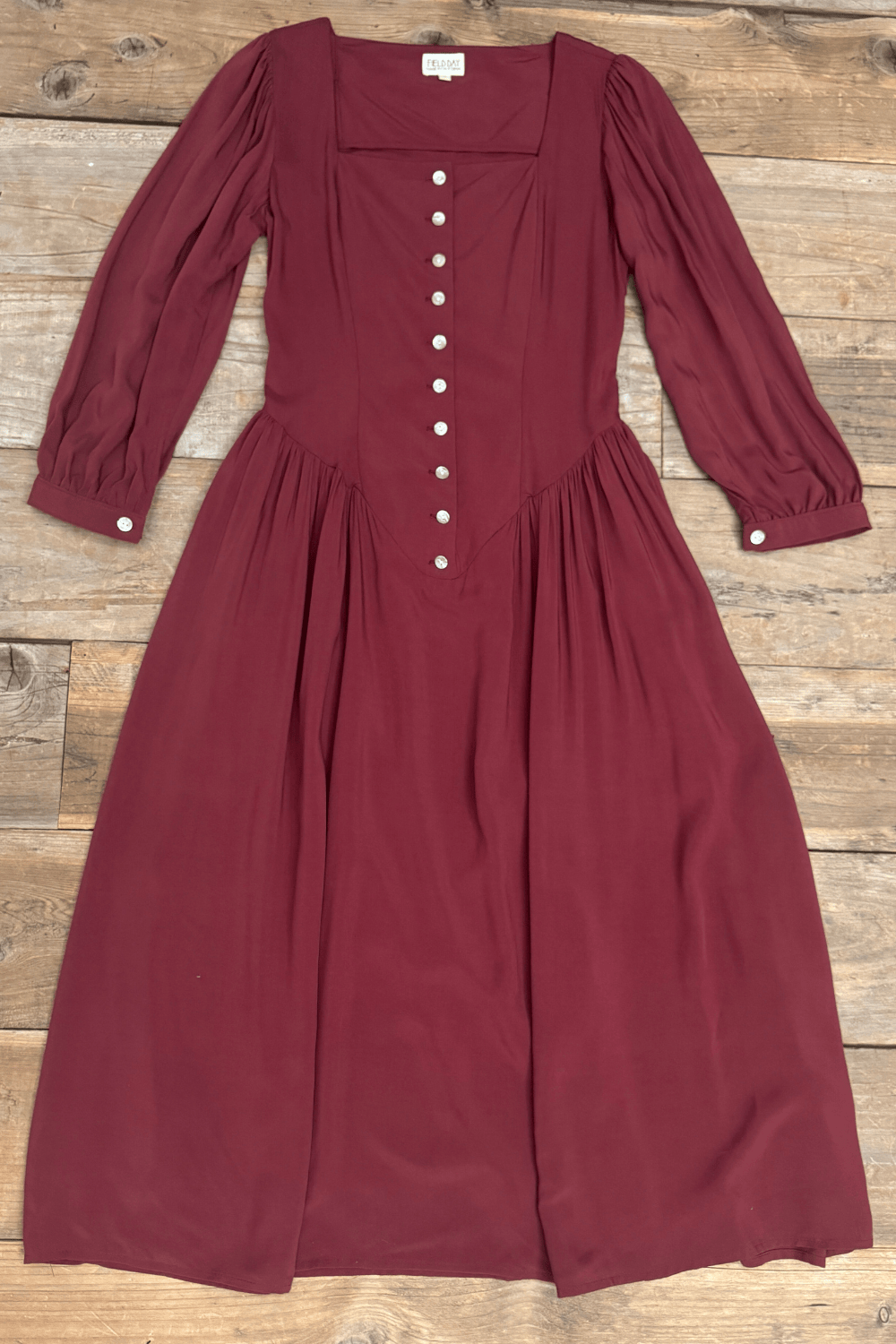 Field Day Dress Prairie Dress in Merlot Challis