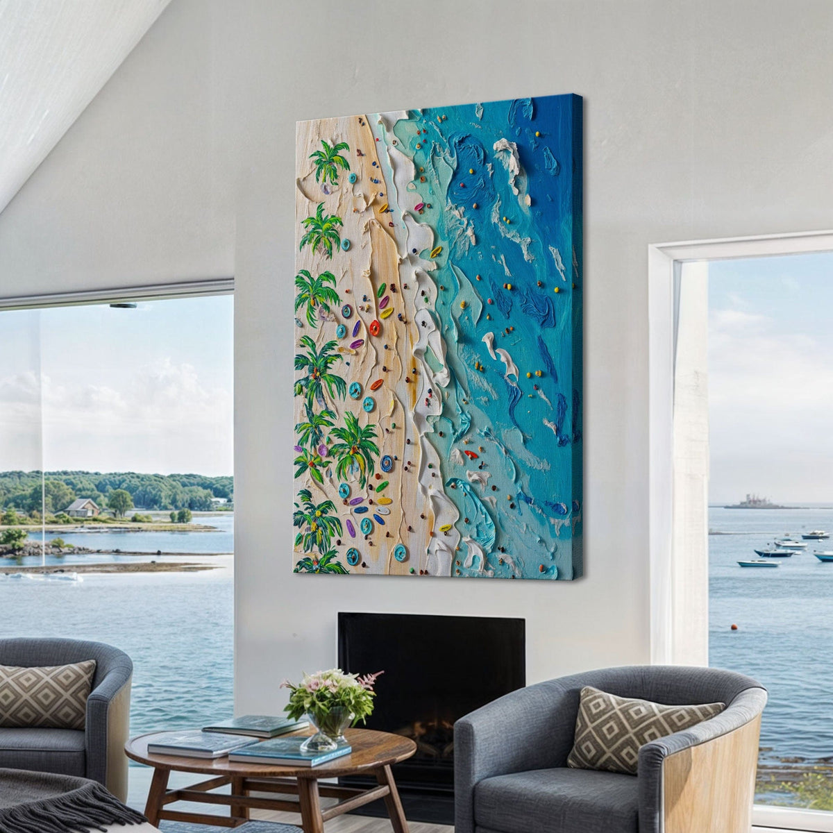Tailored Canvases Canvas 20x10 inch Medium Premium Gallery Wrapped Beach Days Wall Art